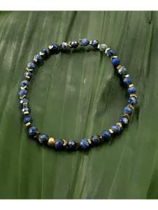 Pulseira de Lápis-Lazuli e Hematite Dourada